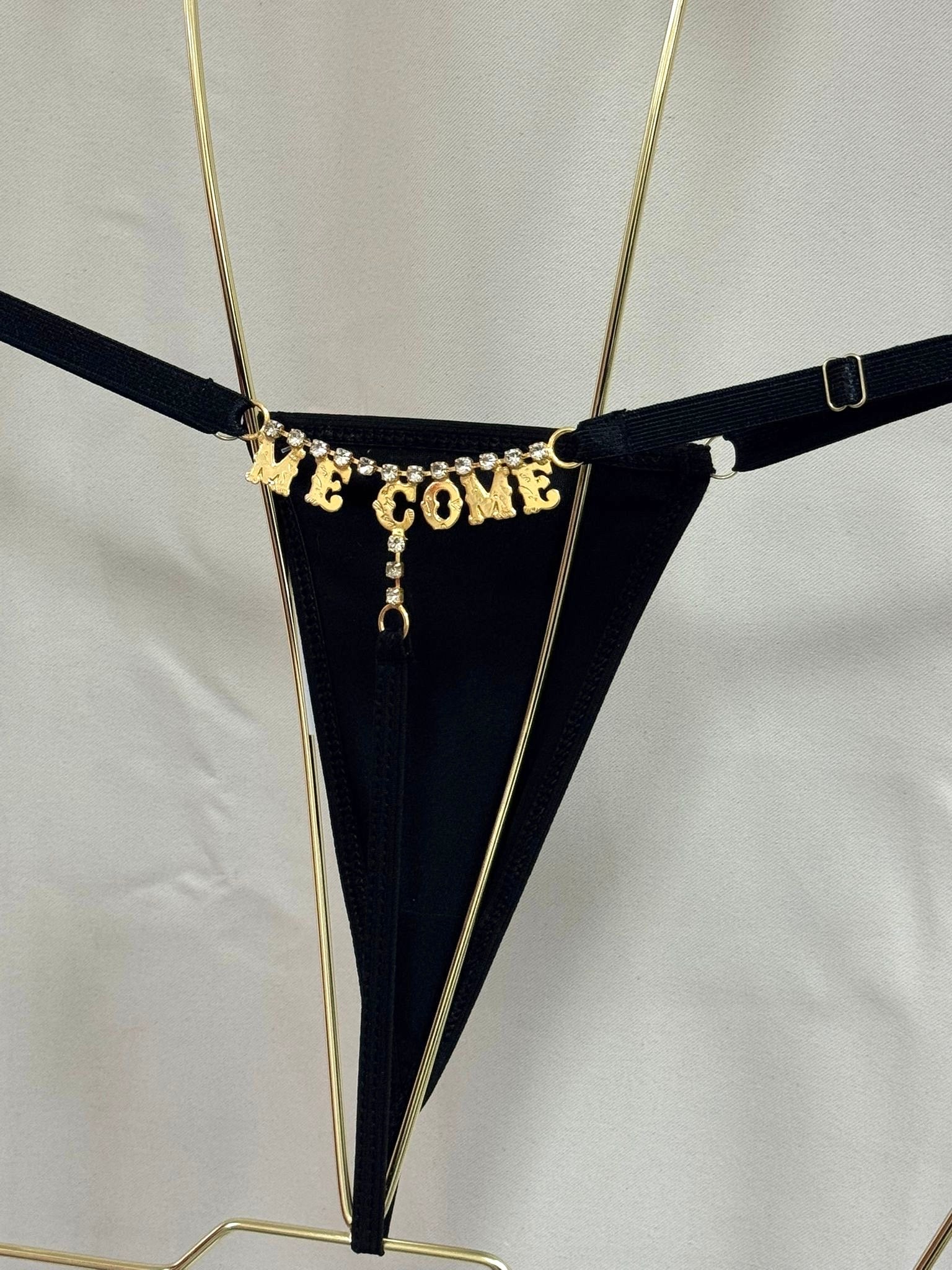 Calcinha Dora🌶️ Frase já Pronta PRETA🖤