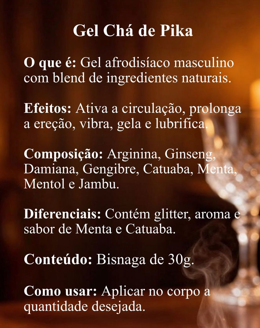 Gel Chá de Pika🔥Ativa a Circulação, Prolonga a Ereção, Vibra, Frio e Lubrifica.
