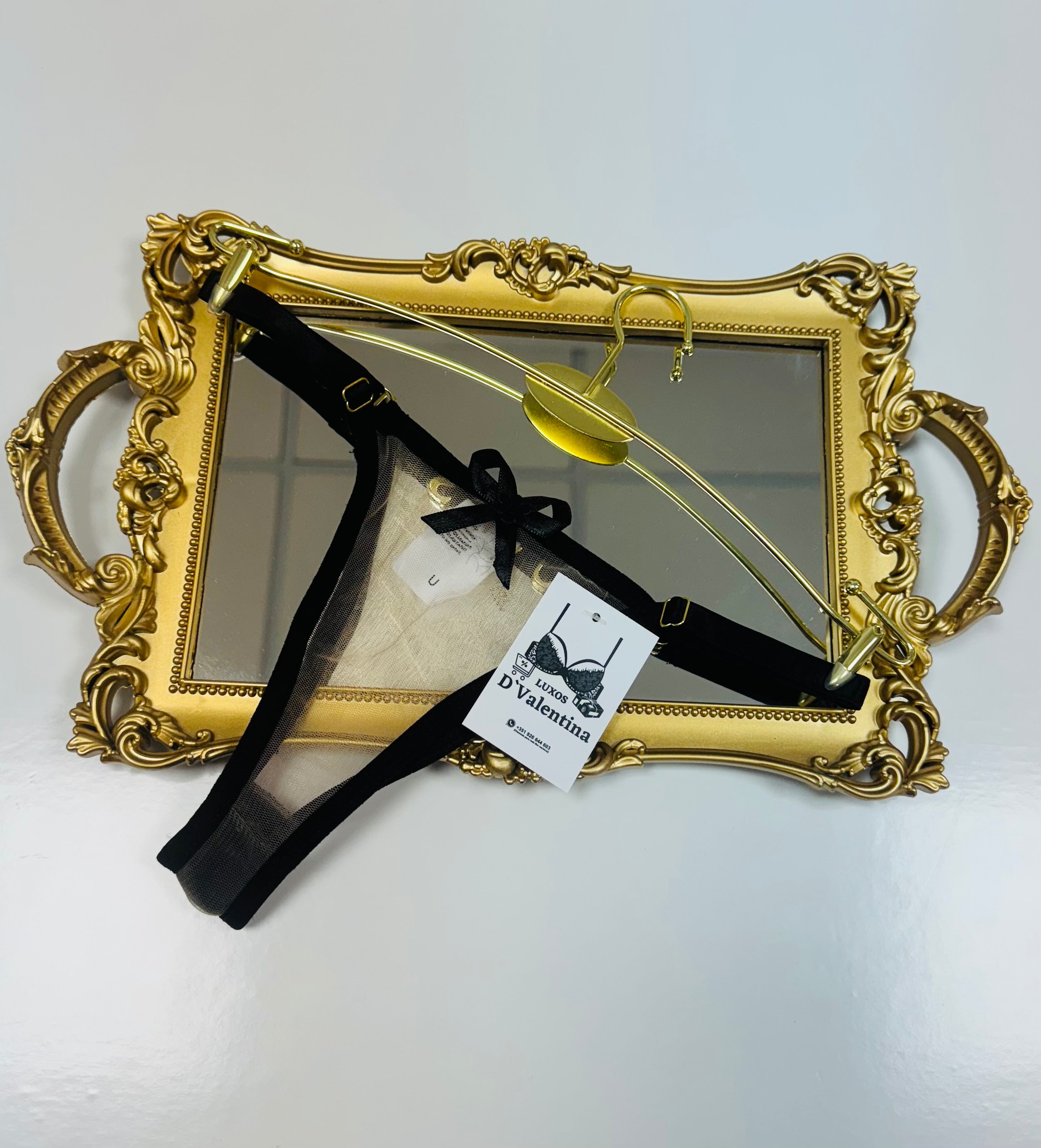 Fio Personalizavel na Tule Preto
