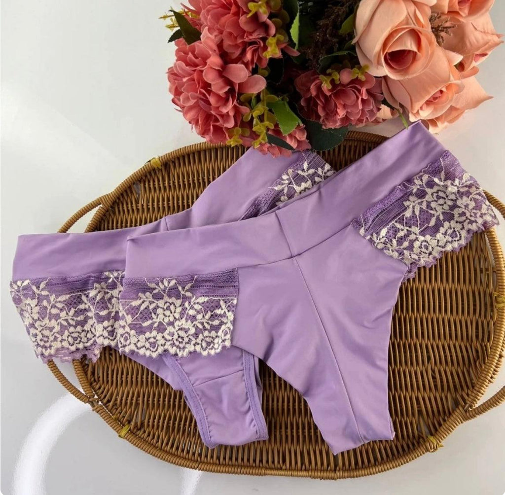 🇧🇷Cueca/Calcinha Fio duplo com Detalhes de renda
