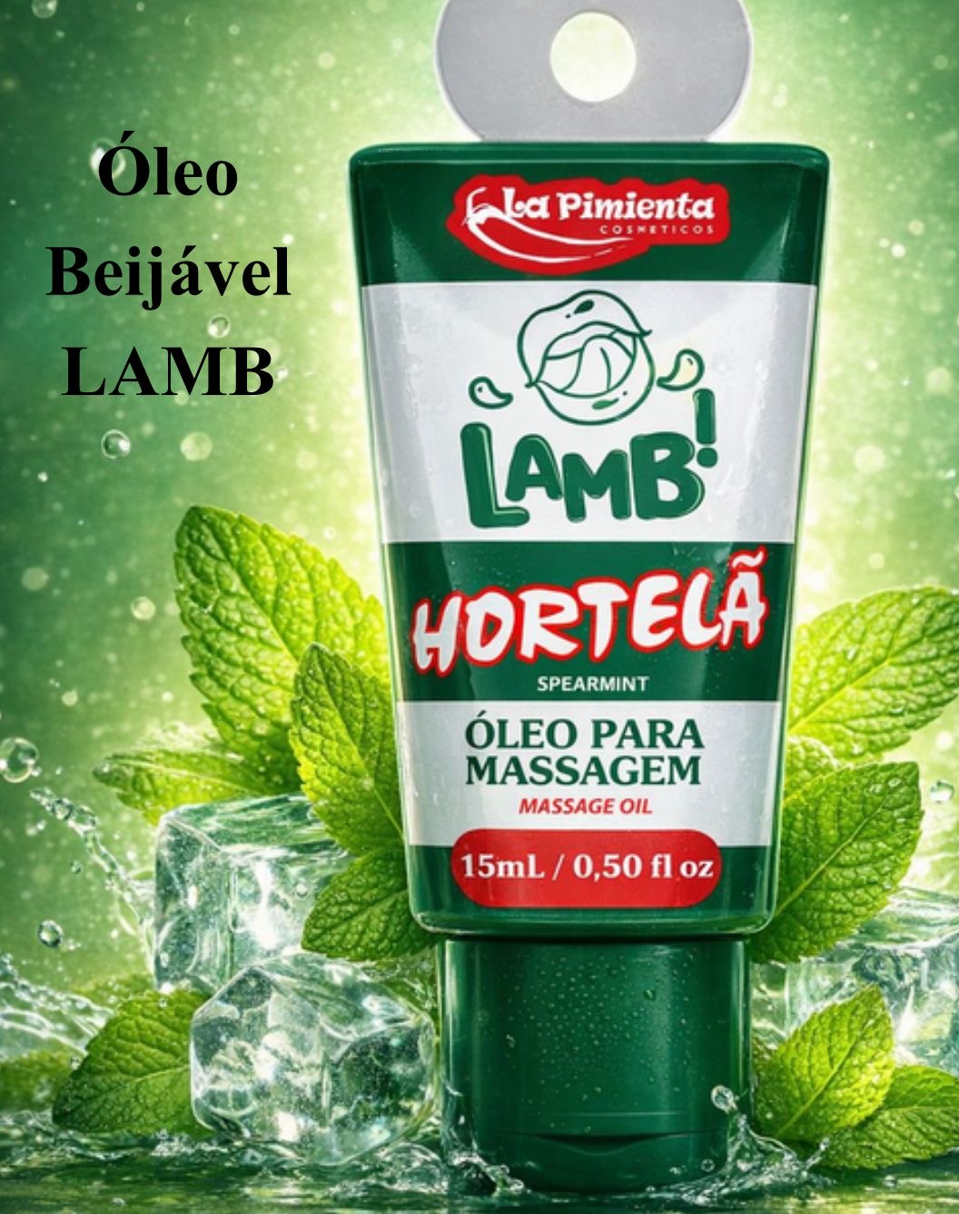 🔥Óleo Beijável com aroma suave de MENTA para sexy oral e beijo grego