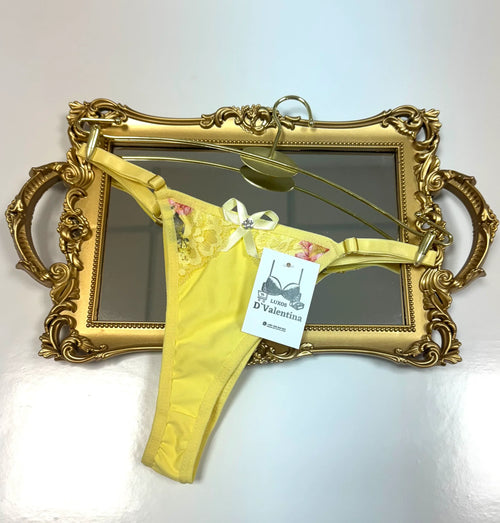 Calcinha Dora Personalizada – Fio Duplo Ajustável 🌹