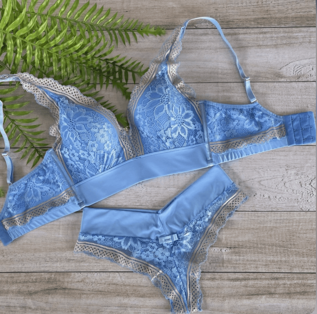 🇧🇷Lingerie Azul Rendada
