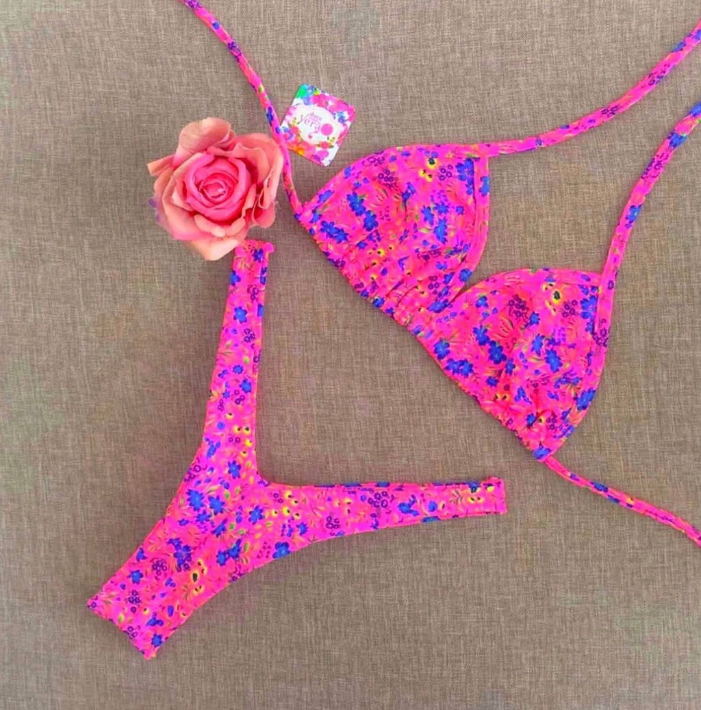 🇧🇷Biquini Rosa Florido