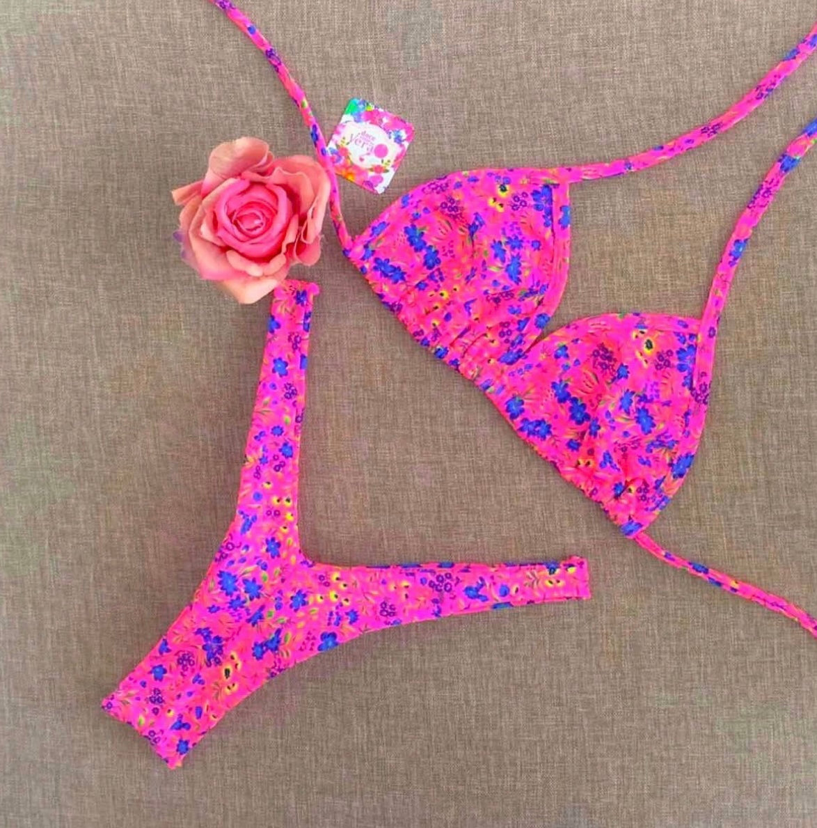 🇧🇷Biquini Rosa Florido