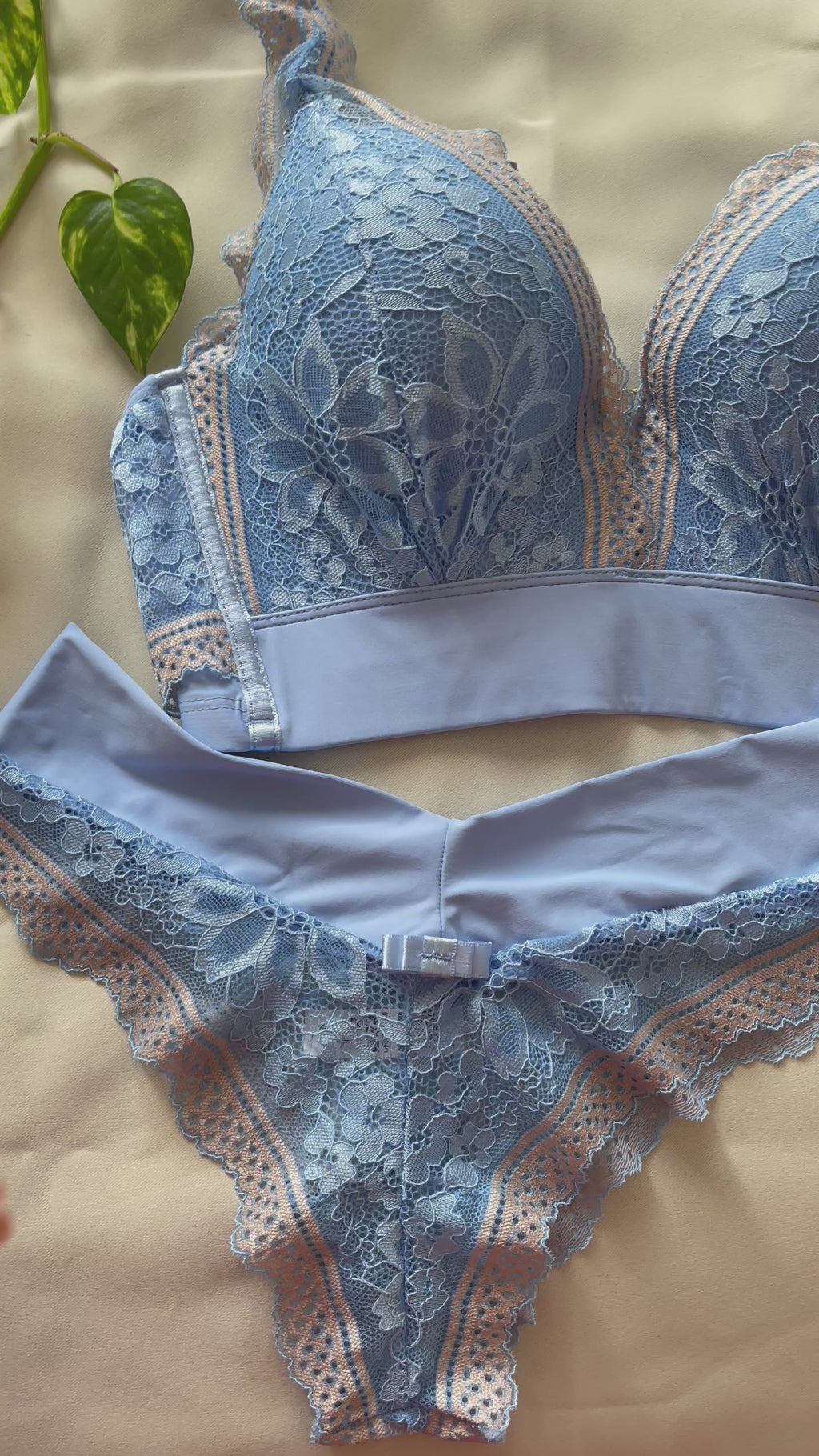 🇧🇷Lingerie Azul Rendada