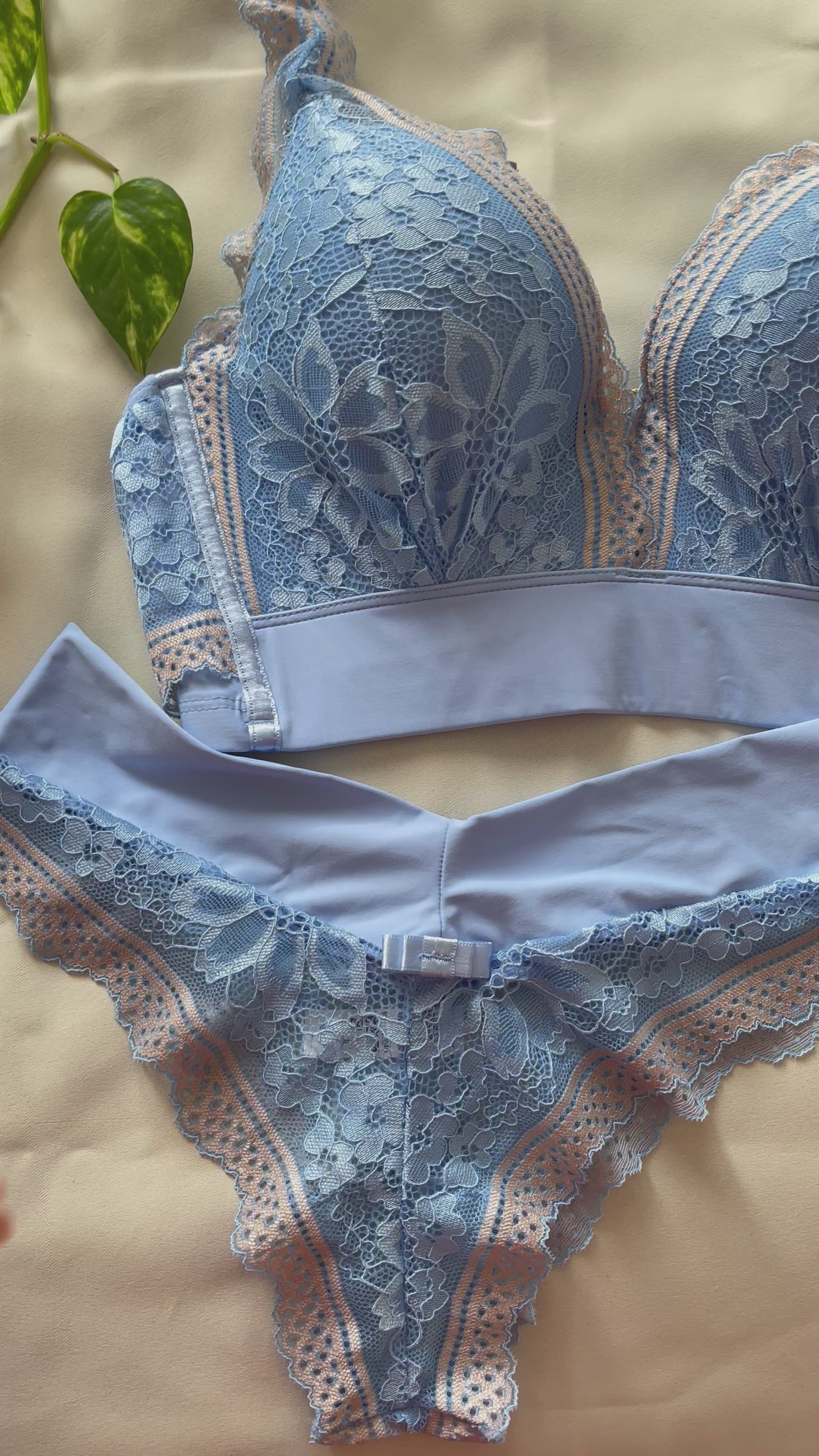🇧🇷Lingerie Azul Rendada